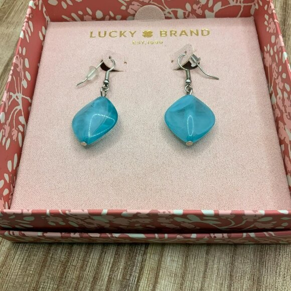 Lucky Brand NWT Dangling Drop Blue Earrings - Picture 2 of 3